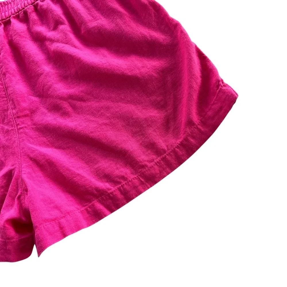 J.Crew Women’s Sm. Pink Linen Blend Drawstring Shorts Nautical Beach Girly AX922